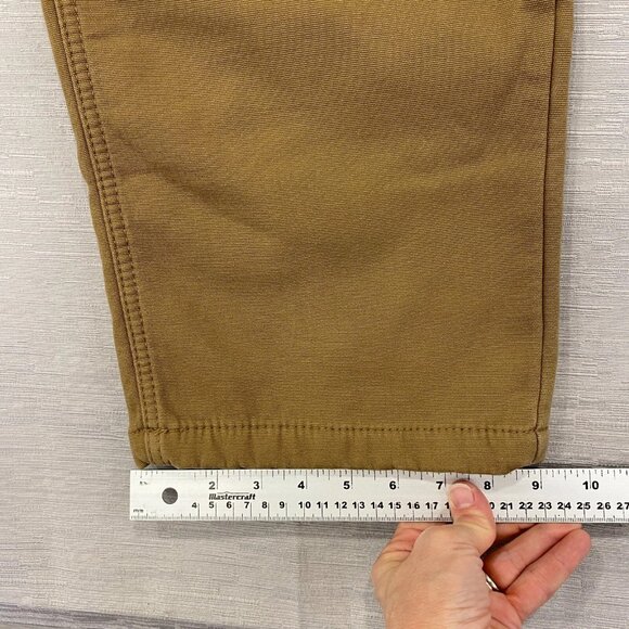 CAT Caterpillar Work Pants Mens 40 x 30 Brown Canvas Fleece Lined Insulated DIRT - Picture 11 of 14